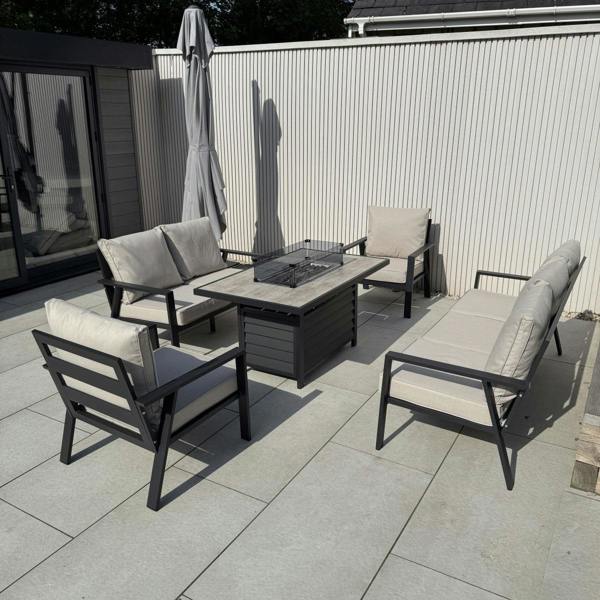 DS Living Aluminium Beige Firepit Sofa Set Beige