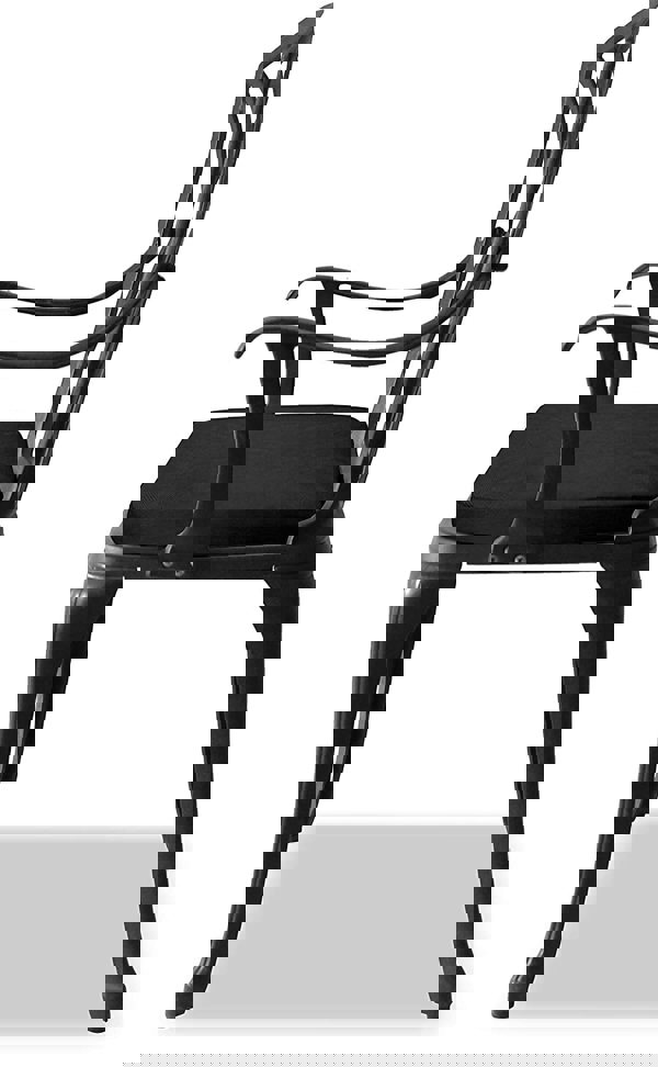 Centurion Supports OSHOWA Garden and Patio Table and 4 Large Chairs with Armrests Cast Aluminium Bistro Set - Black Cushions