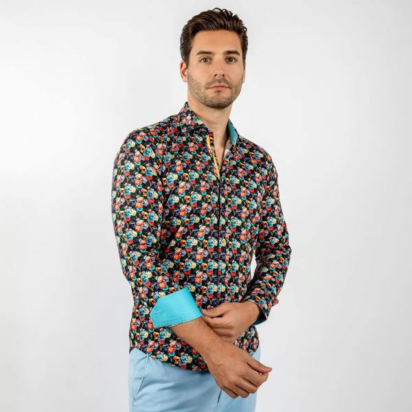 WINTER ROSE BOUQUET PRINT SHIRT - Premium Men's Patterned Shirt by Claudio Lugli | Bold Design, Tailored Fit, Best Printed Shirts