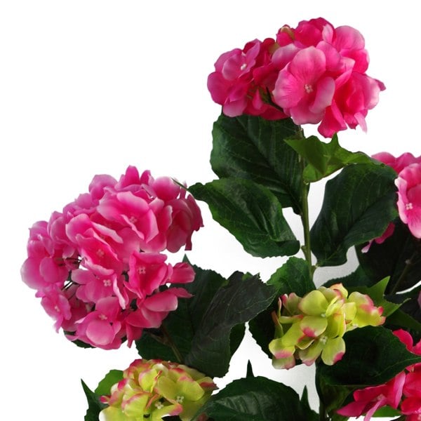 Leaf 90cm Artificial Hydrangea Plant Pink with 200 Flowers