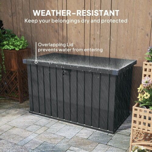 Wyld Haus Firane Rafi Galvanised Steel Outdoor Storage Box 400 Litre Capacity