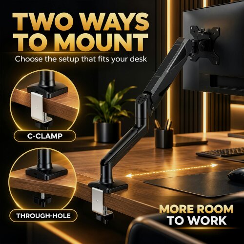 HOMCOM Monitor Stand up to 32", Height Adjustable, Black