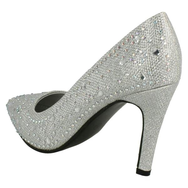 Anne Michelle Ladies Anne Michelle Diamante Detail Court Shoes