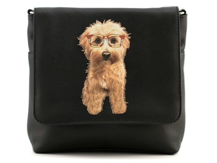 Mala Leather Coco's Glasses Genuine Leather Dog Crossbody Bag
