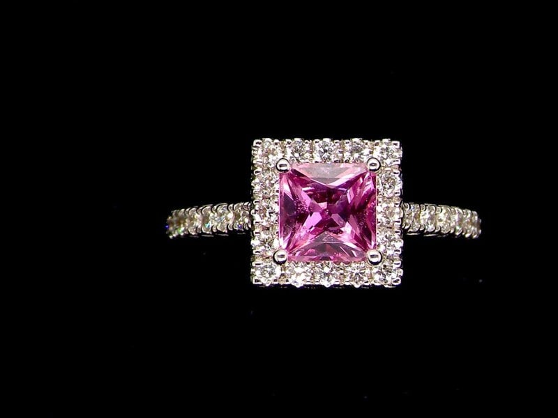 pink sapphire cluster ring