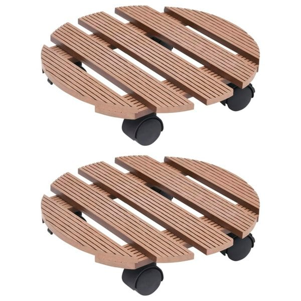 Berkfield Plant Trolleys 2 pcs Brown �_�”�_30x7.5 cm WPC
