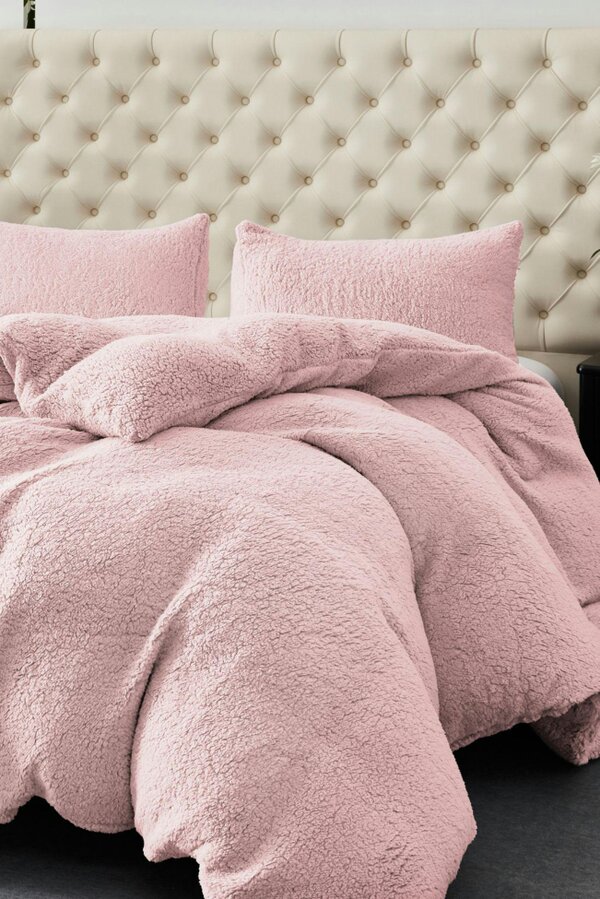 Ezysleep Winter Warm Soft Teddy Fleece Duvet Set - Pink