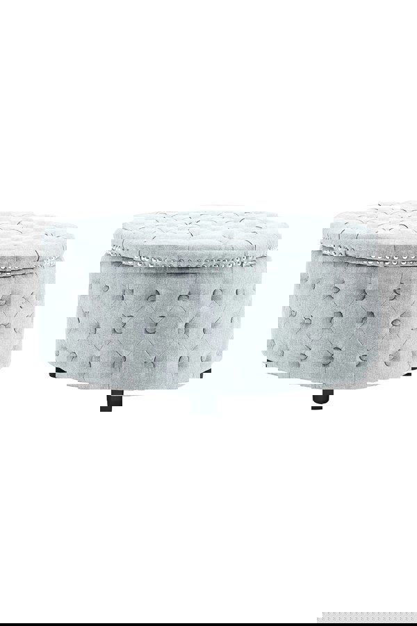 Living and Home Tufted Round Cocktail Footstool