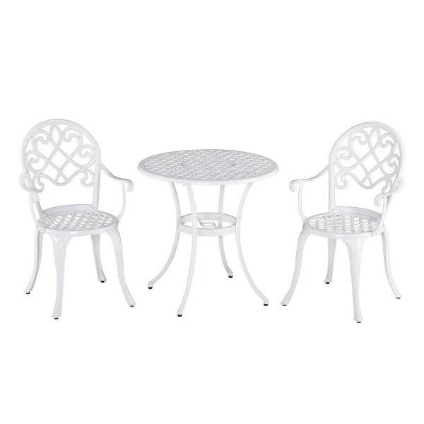 Three-Piece Elegant Aluminium Garden Set - White