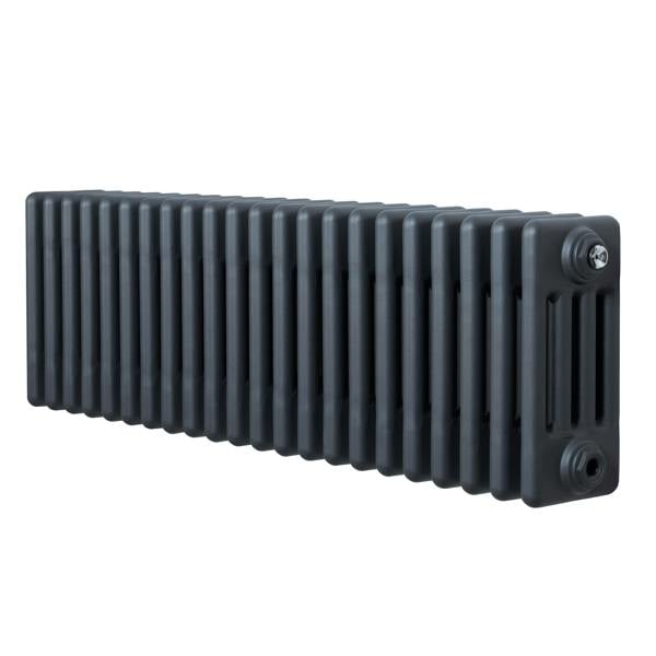 Traditional 4 column radiator in anthracite finish, 300 x 1010mm, featuring a sleek, modern design with a textured surface and sturdy construction