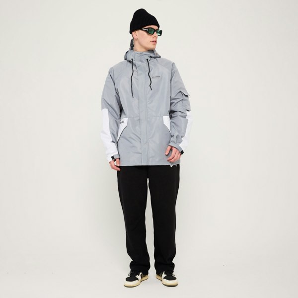 GVNMNT Clothing Co Frontline Hooded jacket - Grey / White