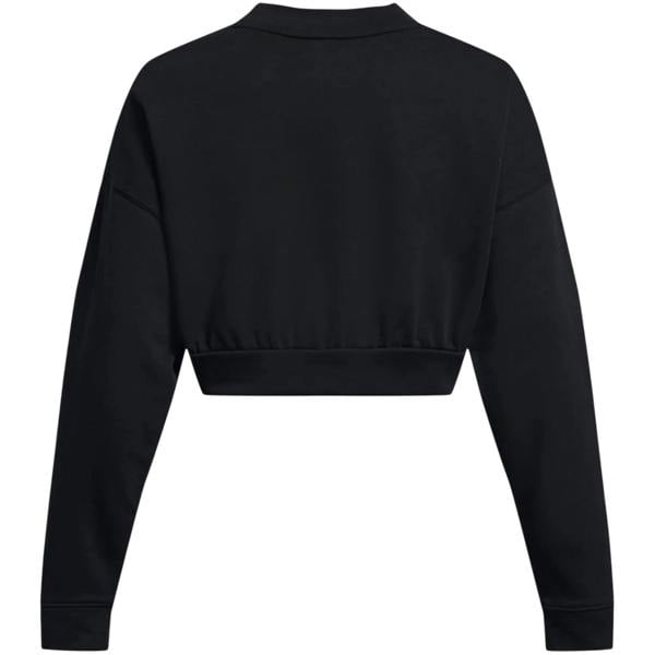 Under Armour Womens/Ladies Rival Terrycloth Crew Neck Crop Sweatshirt - Black - 