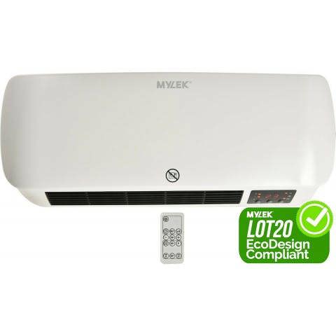 MYLEK Over Door Heater 2000W Electric Downflow Overdoor Air Curtain And Fan with Thermostat, LED Display, Timer & Remote Control