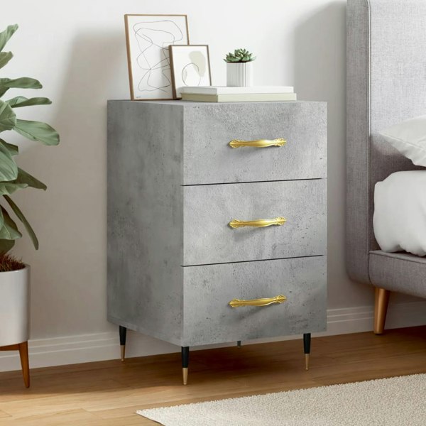 Berkfield Bedside Cabinet Concrete Grey 40x40x66 cm Engineered Wood