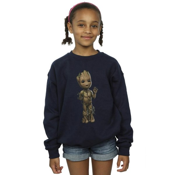 Marvel Girls I Am Groot Wave Pose Sweatshirt - Navy Blue