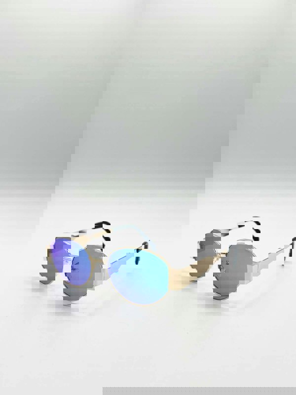 SVNX Oval Metal Frame Sunglasses in Gold Green