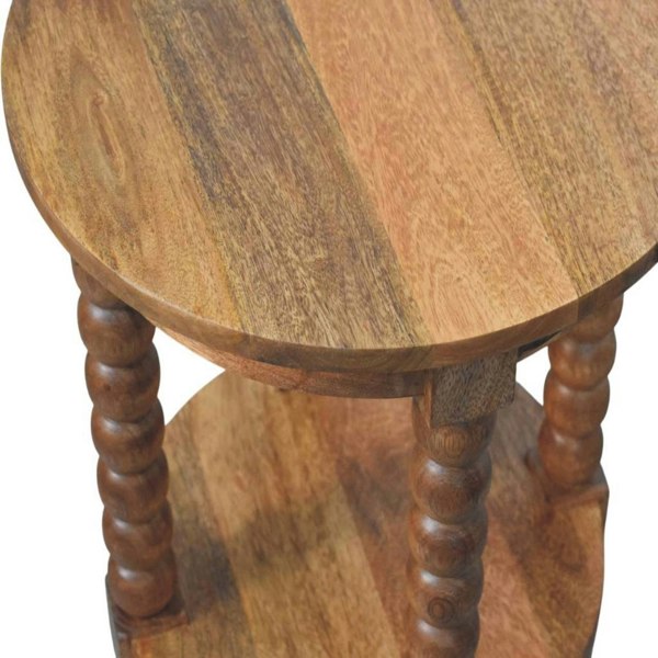 Artisan Furniture Solid Wood Barley Twist Round Side Table