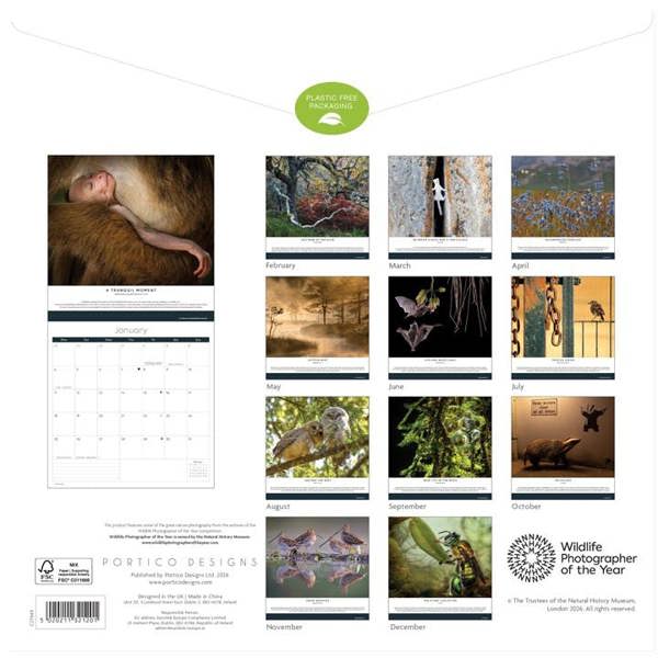 Wildlife Photographer Of The Year Calendar 2027, Wall Calendars, Month To View, Animals, Gift