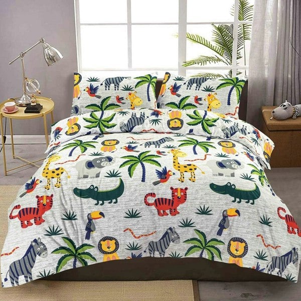 HomeSpace Direct Jungle Animals Children's Duvet Cover Set