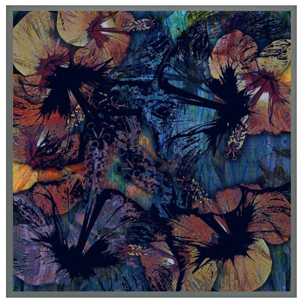 Benjamin Tate Design Grunge flower print (picture Frame)