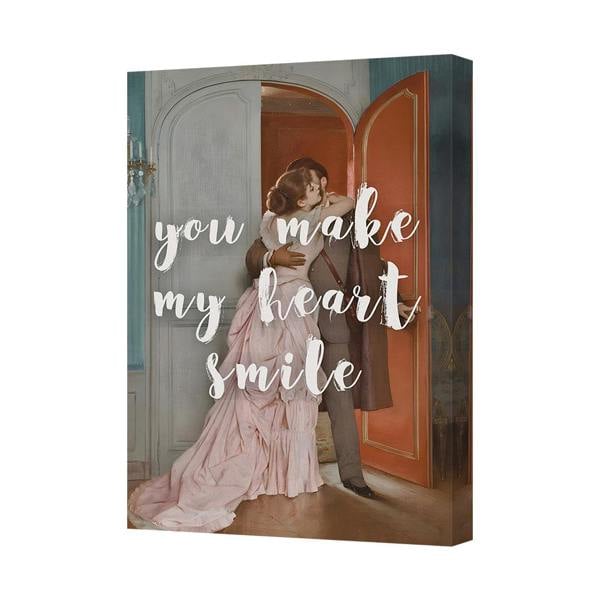 Benjamin Tate Design Romantic Couple You Make My Heart Smile Canvas Wall Art Print