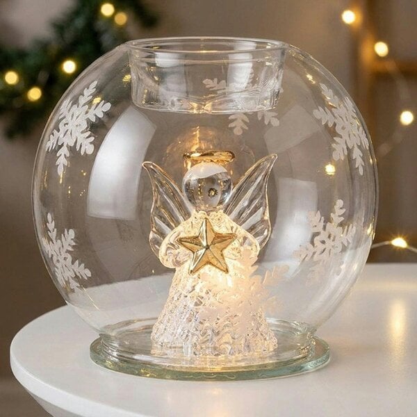 Garden Greatness Christmas Glass Angel T Light Holder