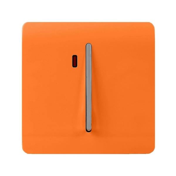 Trendi Switch 1 Gang 45 Amp Cooker Switch with Neon in Sunset Orange