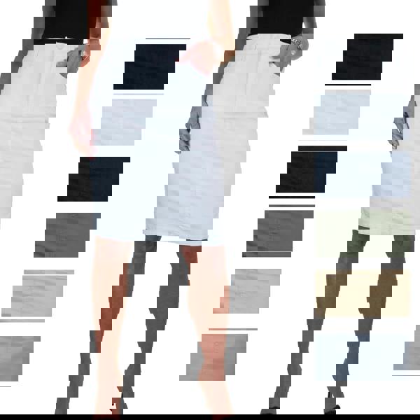 Paulo Due Women's Stretch Cotton Pencil Skirt Knee Length