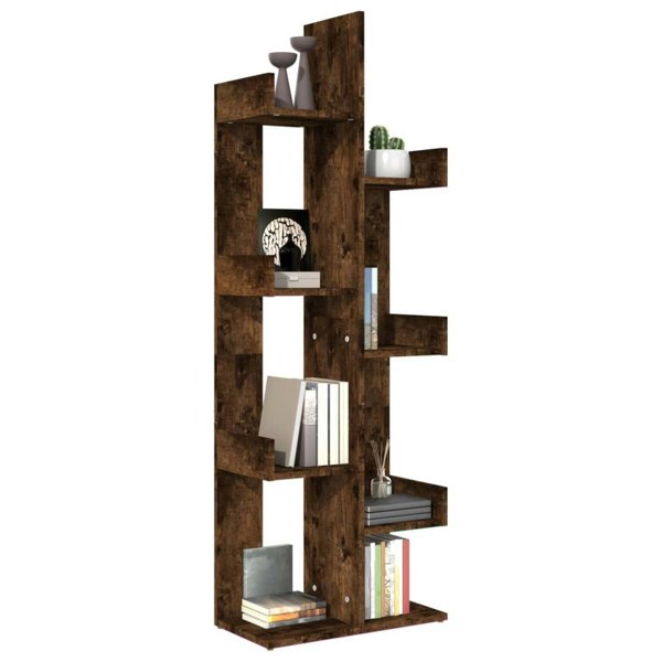 Berkfield Book Cabinet 48x25.5x140 cm Smoked Oak Engineered Wood
