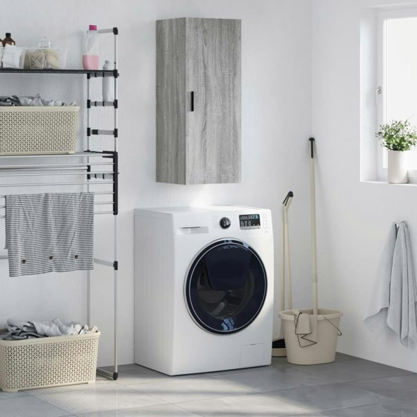 Berkfield Wall Mounted Cabinet Grey Sonoma 34.5x34x90 cm