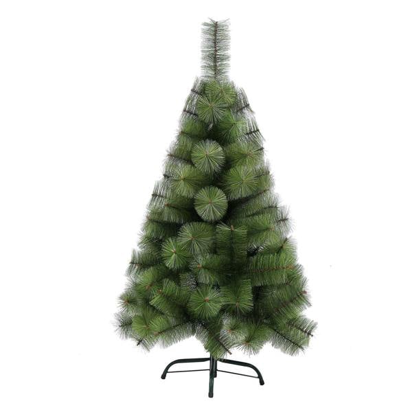 4ft to 8ft Green Artificial Christmas Trees with Metal Stand, Easy Assembly and Flame Retardant PVC image 1