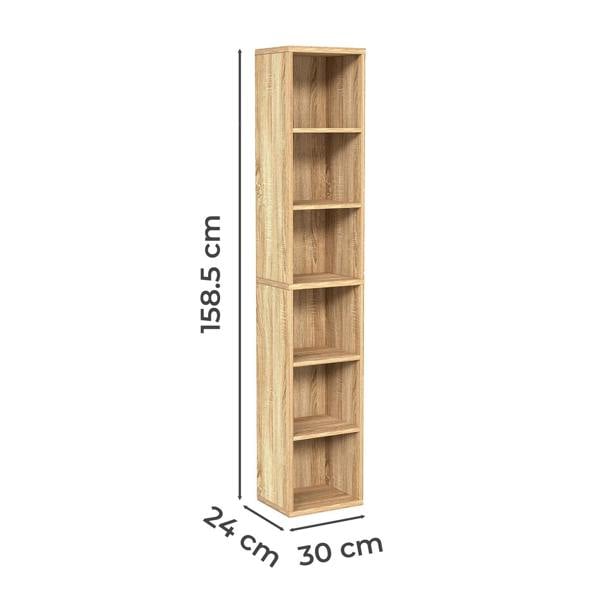 Levede Bookcases Book Shelf Shelving Storage Unit Slim Wood Office Home Wood