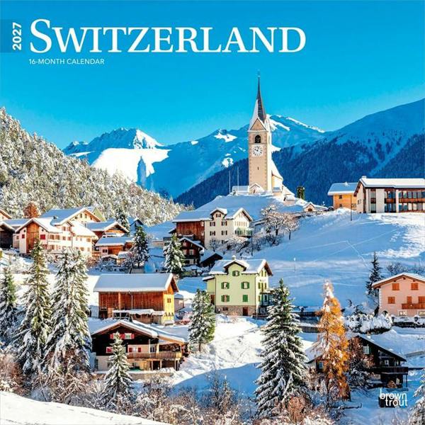 Europe Switzerland Calendar 2027, Wall Calendars, Month To View, Travel, Gift