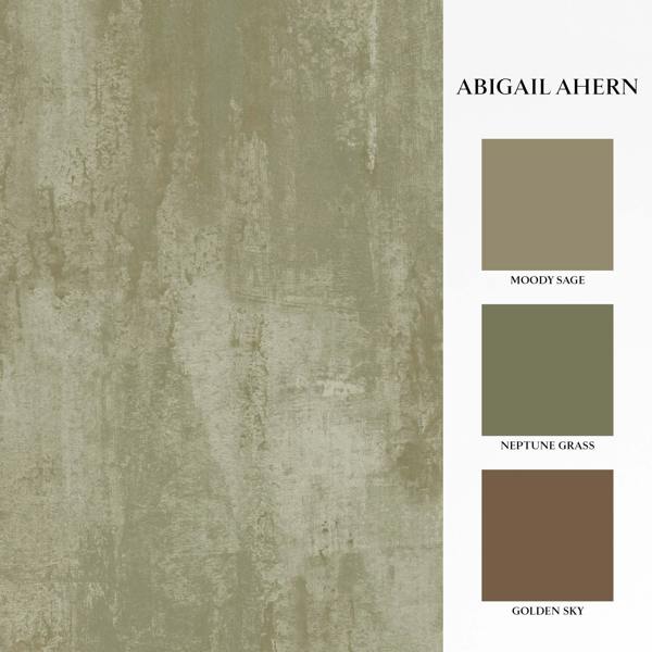 Abigail Ahern Oxidized Opulence Misted Wallpaper | Sage