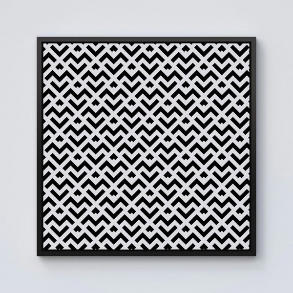 Warren Reed Black And White Abstract Pattern Framed Canvas