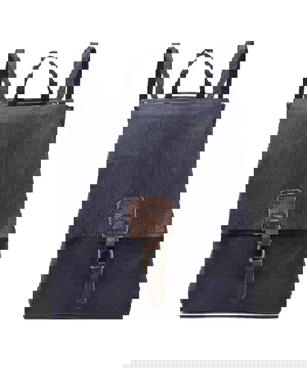 Kitise Retro Style Buckle Closure Faux Leather Backpack