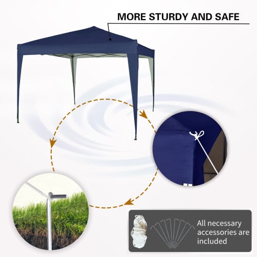 3x3m Pop up Gazebo Outdoor Patio Canopy Tent Blue 4
