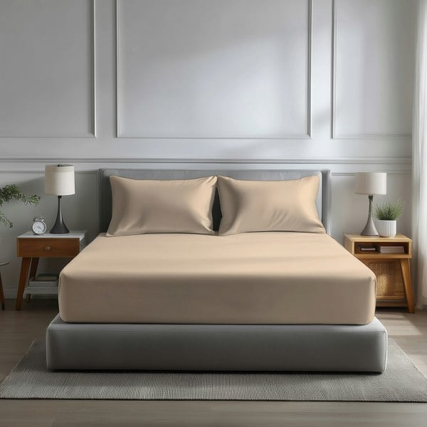 Snug City Microfibre Soft Touch Fitted Sheet 40cm Extra Deep Skirt Plain Dyed Bed Linen