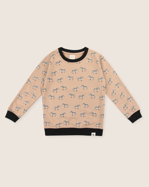 organic cotton Beige Zebra Print Sweatshirt - image 1