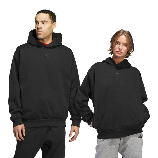 Adidas Unisex Adult Relaxed Fit Basketball Hoodie - Black - 