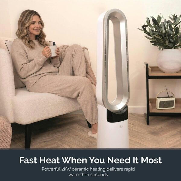 Rediffusion ZenAir Bladeless 3 in 1 Air Purifier, Fan & Heater - White