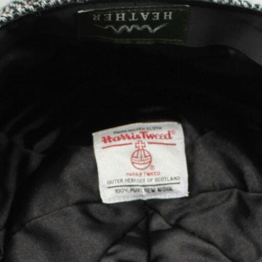 Heather Hats & Accessories Genuine Harris Tweed 8-Panel Flat Cap, Satin Lining, Outdoor Wear, Birch Grey