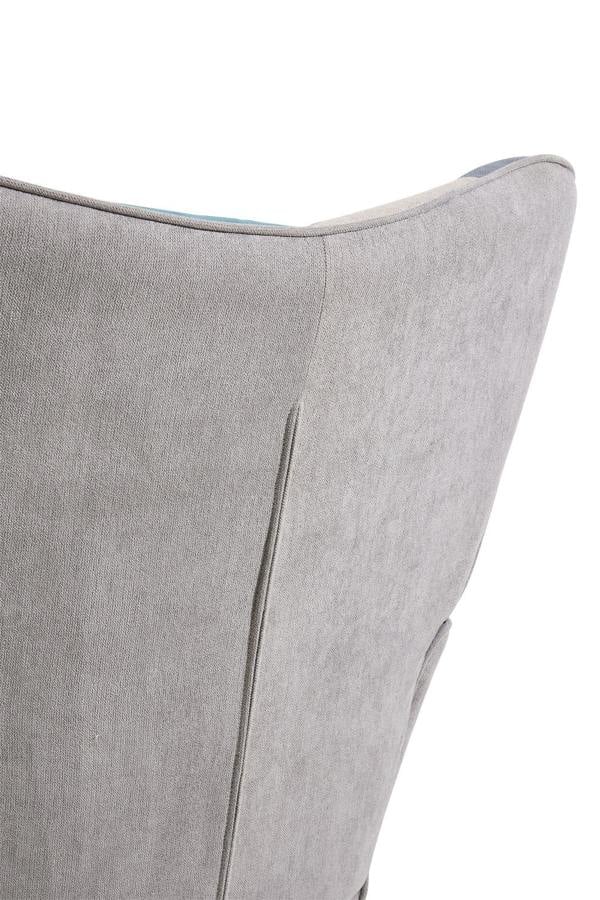 Living and Home Multicoloured Upholstered Wingback Armchair with Footstool