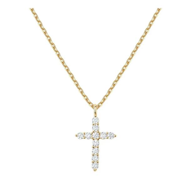 Serafina Grace Necklace - 925 Sterling Silver 5A CZ Cross Pendant Necklace