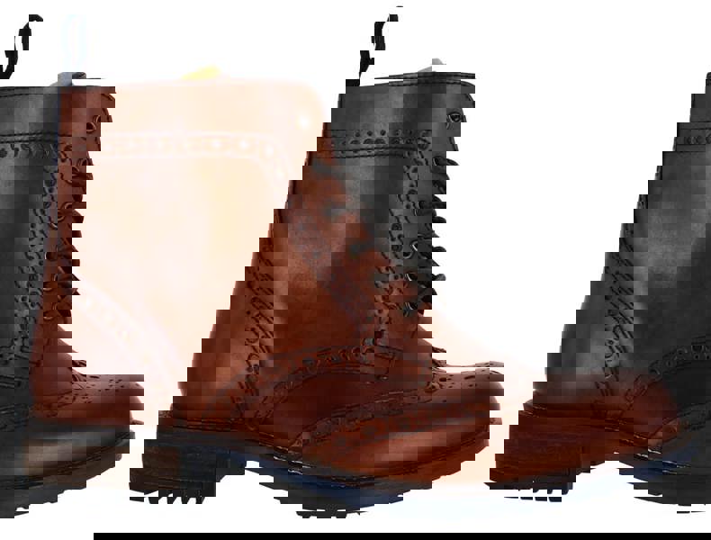 Catesby Mens Classic Leather Brogues Derby Ankle Lace Up Boots