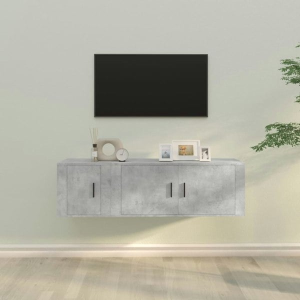 Berkfield 2 Piece TV Cabinet Set Concrete Grey Engineered Wood