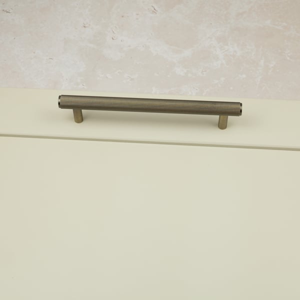 Handle & Home Antique Brass Reeded Handles and Coordinating Knobs