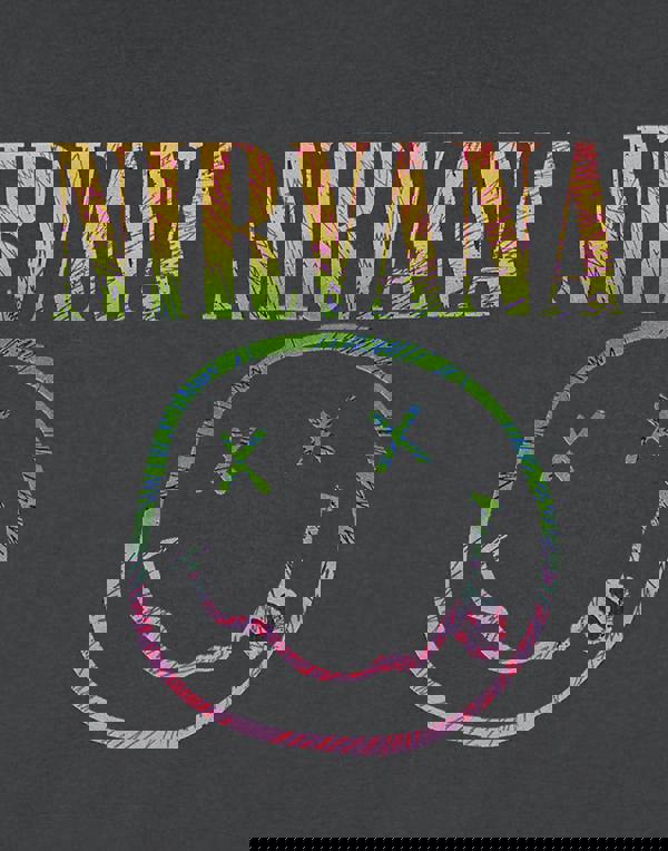 Nirvana Womens Grey Rainbow Logo Cropped Short Sleeved T-Shirt