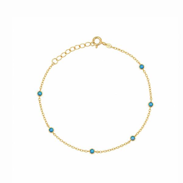 Spero London Blue Opal Bracelet in Sterling Silver