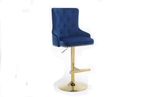 HYGRAD BUILT TO SURVIVE Lion Knocker Velvet Bar Stools, Adjustable Swivel – Set of 2 | HYGRAD®